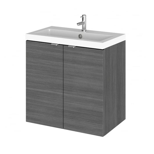  Hudson Reed Fusion 600mm Vanity Unit & Basin - Anthracite Woodgrain - CBI536