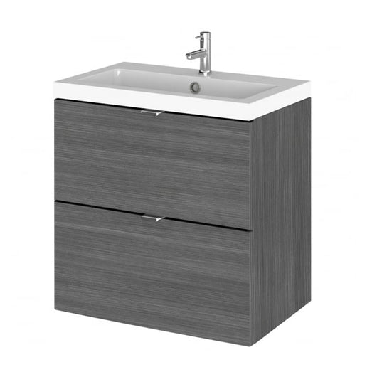  Hudson Reed Fusion 600mm Vanity Unit & Ceramic Basin - Anthracite Woodgrain - CBI530A