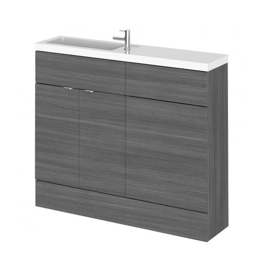  Hudson Reed Fusion 1000mm Combination Vanity & WC Compact - Anthracite Woodgrain