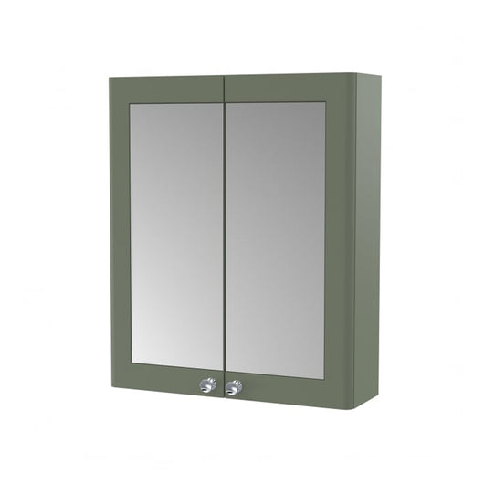  Nuie Classique 600mm 2-Door Mirrored Bathroom Cabinet - Satin Green