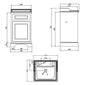 Burlington Classic 510mm Floor Standing Cloakroom Vanity Unit with Basin - Classic Grey