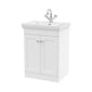 Nuie Classique 600mm Floor Standing 2-Door Unit & 1TH Basin - Satin White - welovecouk