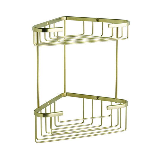  BC Designs Victrion Double Corner Shower Basket - Gold