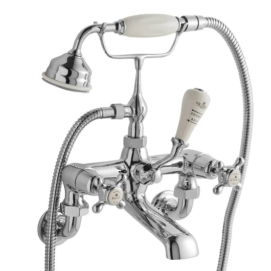  BC Designs Victrion Chrome Wall Mounted Crosshead Bath Shower Mixer