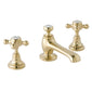 BC Designs Victrion Brushed Gold Crosshead 3 Tap Hole Basin Mixer