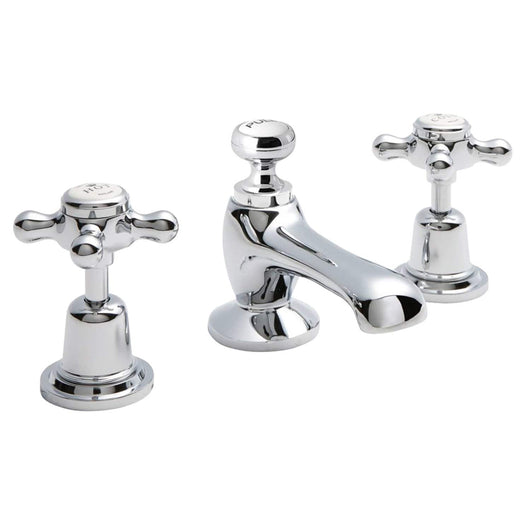  BC Designs Victrion Chrome Crosshead 3 Tap Hole Basin Mixer