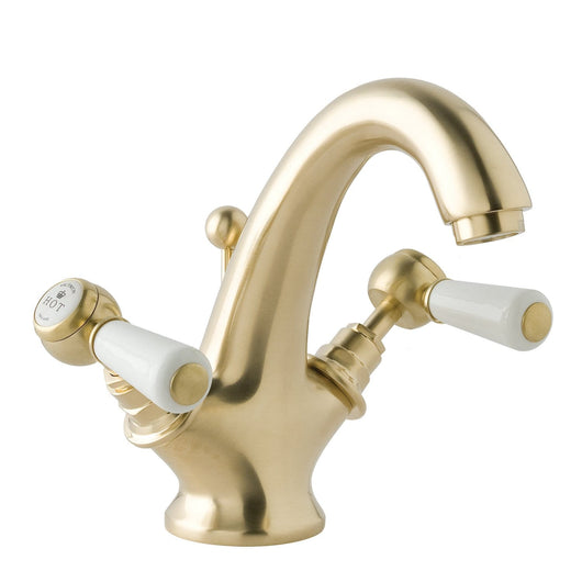  BC Designs Victrion Brushed Gold Lever Mono Basin Mixer