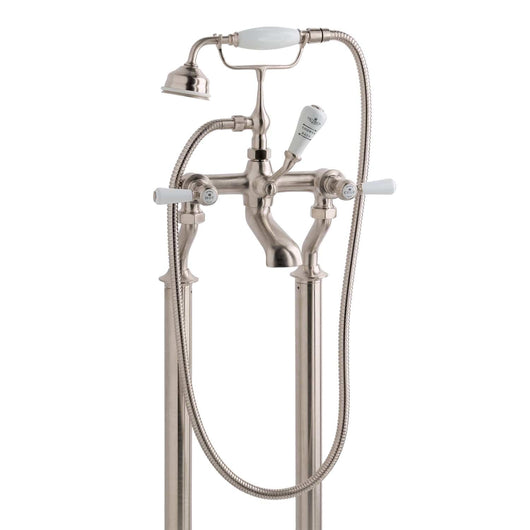  BC Designs Victrion Brushed Nickel Deck Mounted Lever Bath Shower Mixer