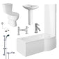 Monty 1700 Chrome P-Shaped Complete Bathroom Suite