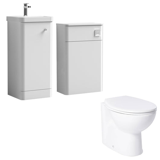  Core-Series Floor Standing Vanity & WC Set 900mm - Gloss White - welovecouk