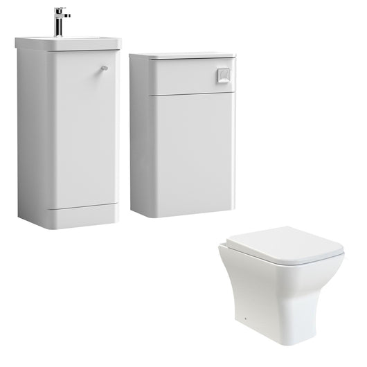  Core-Series Floor Standing Vanity & WC Set 900mm - Gloss White - welovecouk