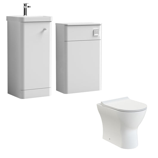  Core-Series Floor Standing Vanity & WC Set 900mm - Gloss White - welovecouk