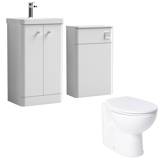  Core-Series Floor Standing Vanity & WC Set 1000mm - Gloss White - welovecouk