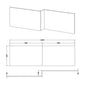 Square 1700mm L-Shaped Shower Bath MFC Front Panel - Gloss Grey