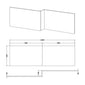 Square 1700mm L-Shaped Shower Bath MFC Front Panel - White