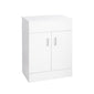 Nuie Eden 600mm Floor Standing 2-Door Countertop Vanity Unit with Basin- Gloss White