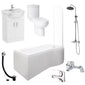 Evo 1500 P Shaped Vanity Unit Shower Bathroom Suite - welovecouk