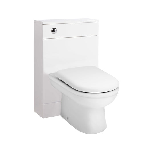  Nuie Mayford W600mm x D300mm WC Unit - Gloss White with Evo BTW Pan