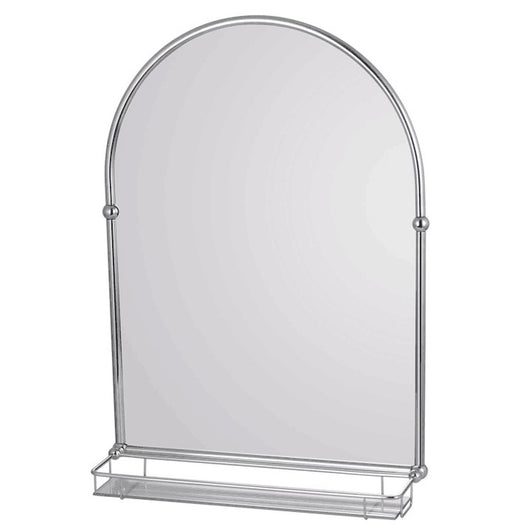  Holborn Traditional Arched 700 x 490mm Bathroom Mirror with Glass Shelf