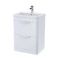 Nuie Parade 600mm Floor Standing Cabinet & Ceramic Basin - Gloss White - welovecouk