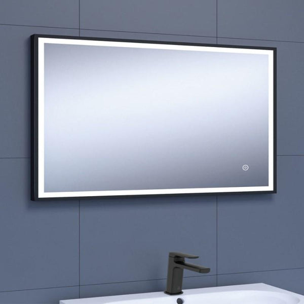 DesignCo Stir Black Frame 800 x 600mm LED Mirror | welovecouk