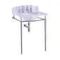 Burlington Georgian 650mm Marble Basin With Curved Chrome Washstand - 2 Tap Holes