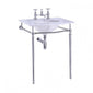 Burlington Georgian 650mm Marble Basin With Curved Chrome Washstand - 2 Tap Holes