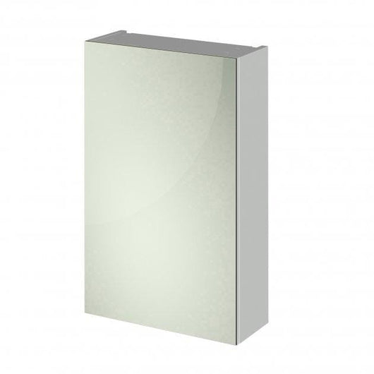  Mantello 450mm Single Door Mirrored Bathroom Cabinet - Gloss Grey Mist