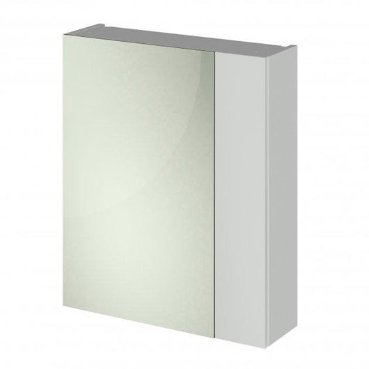 Nuie Fusion 600mm 2-Door Mirrored Cabinet - Gloss Grey Mist