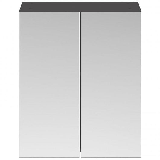  Nuie Fusion Wall Mounted 2-Door Mirrored Cabinet - Gloss Grey