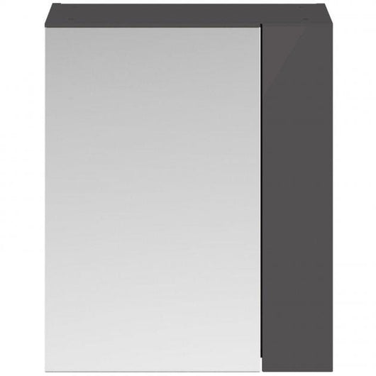  Nuie Fusion 600mm 2-Door Mirrored Cabinet - Gloss Grey