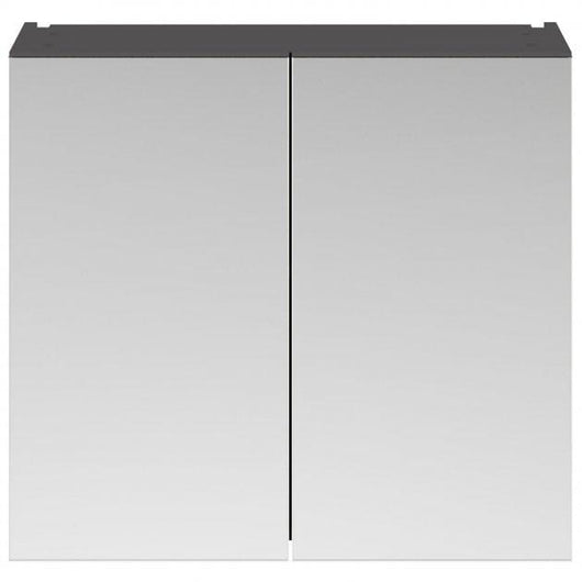  Mantello 800mm Double Door Mirrored Bathroom Cabinet - Gloss Grey