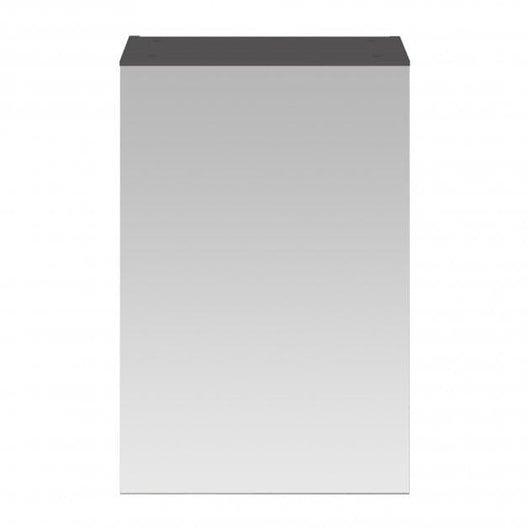  Mantello 450mm Single Door Mirrored Bathroom Cabinet - Gloss Grey