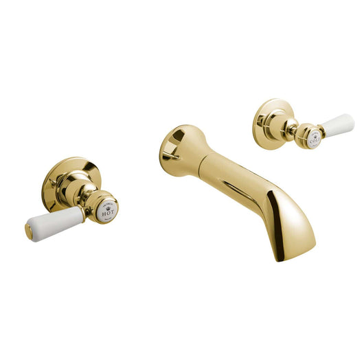  BC Designs Victrion Gold Lever 3-Hole Wall Bath Filler With Spout