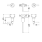 Hudson Reed Tec Lever 3-Hole Basin Mixer Tap Wall Mounted Bathroom Tap