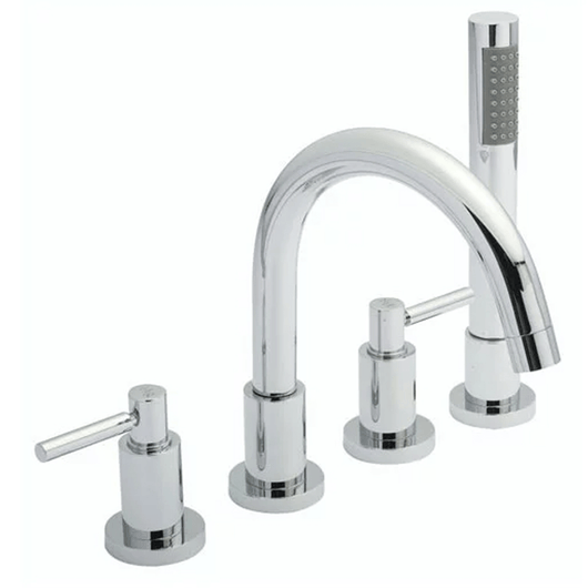  Hudson Reed Tec Lever 4 Hole Bath Shower Mixer Tap With Kit & Hose Retainer