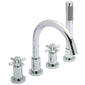 Hudson Reed Tec Crosshead 4 Hole Bath Shower Mixer Tap With Kit & Hose Retainer