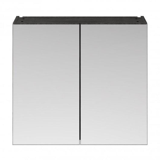  Mantello 800mm Double Door Mirrored Bathroom Cabinet - Charcoal Black