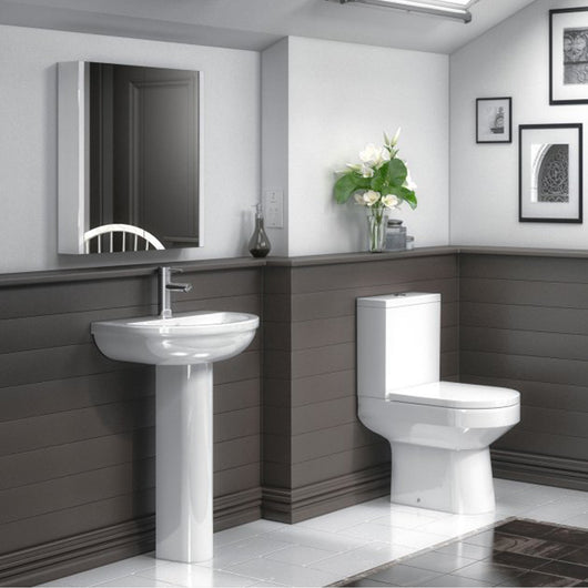  Harmony Close Coupled Toilet & 500mm Full Pedestal Basin