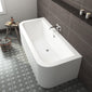 Double Ended Curved Back To Wall 8 Jet Bath - 1700 x 750mm