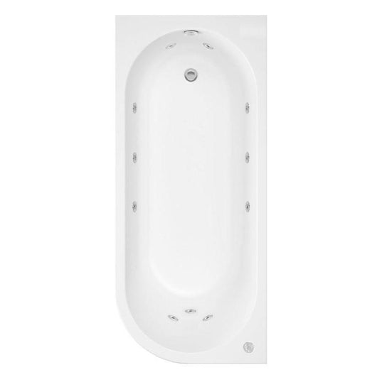  J Shaped 1700 x 750 Left Hand Whirlpool & Hydrotherapy Spa Bath - welovecouk