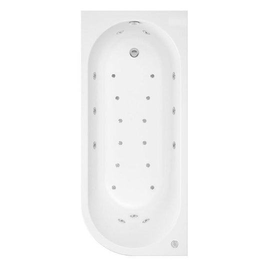  J Shaped 1700 x 750 Left Hand Whirlpool & Hydrotherapy Spa Bath - welovecouk