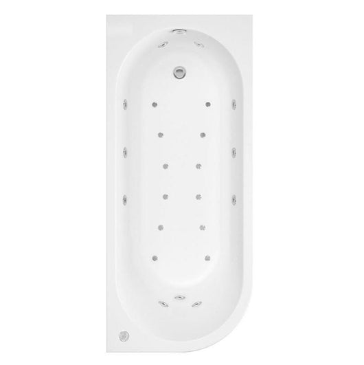  J Shaped 1700 x 725 Right Hand Whirlpool & Hydrotherapy Spa Bath - welovecouk