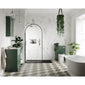 Hudson Reed Old London 800mm 2-Door Vanity Unit & Single Bowl White Marble Top 1 Tap Hole - Hunter Green