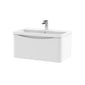 Nuie Lunar 800mm Wall Hung 1 Drawer Unit & Polymarble Basin - Satin White