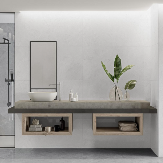  Lake White Rectangle Porcelain Tile - welovecouk
