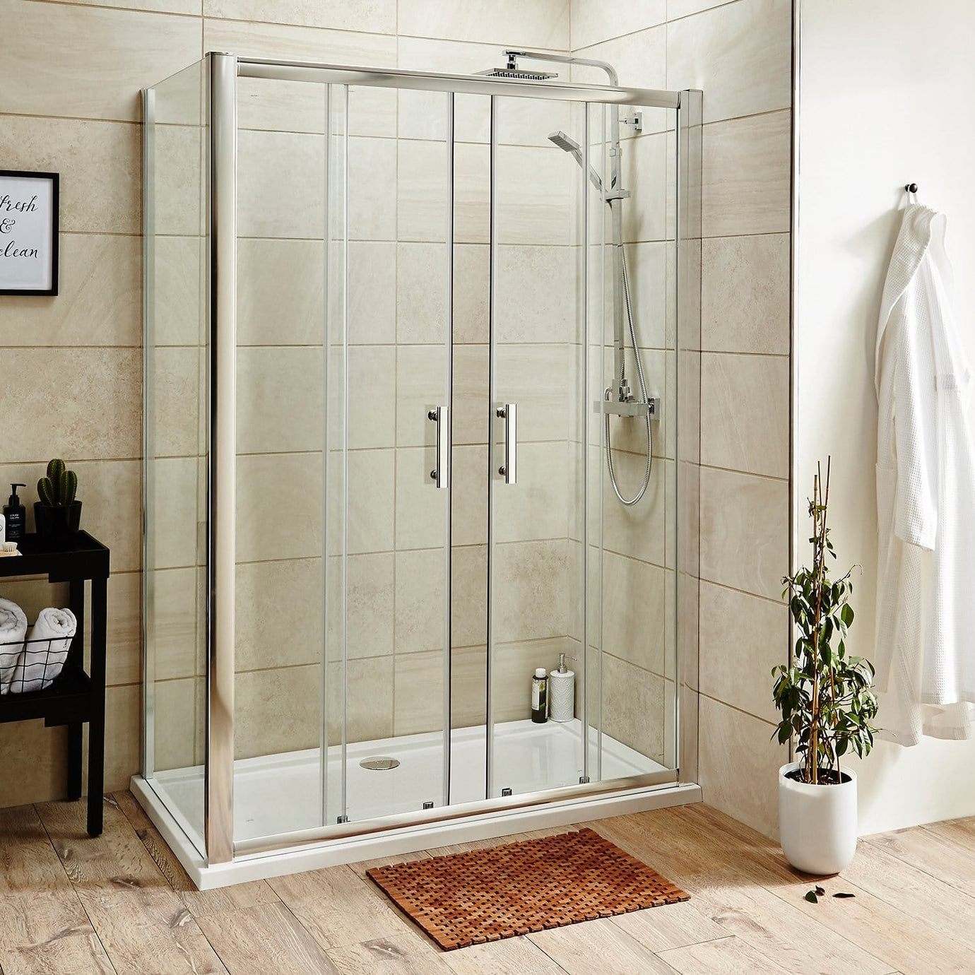 ShowerWorX Atlantic Chrome 1700 x 1900mm Double Sliding Shower