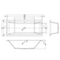 Pearl Square Double Ended Acrylic Bath - 1700 x 750mm - welovecouk