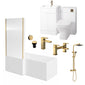 Monty 1800 L-Shaped Brushed Brass Combination Complete Bathroom Suite