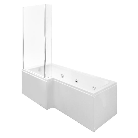  1700 x 850/700mm L-Shaped 6 Jet Whirlpool Bath - Left Hand Only